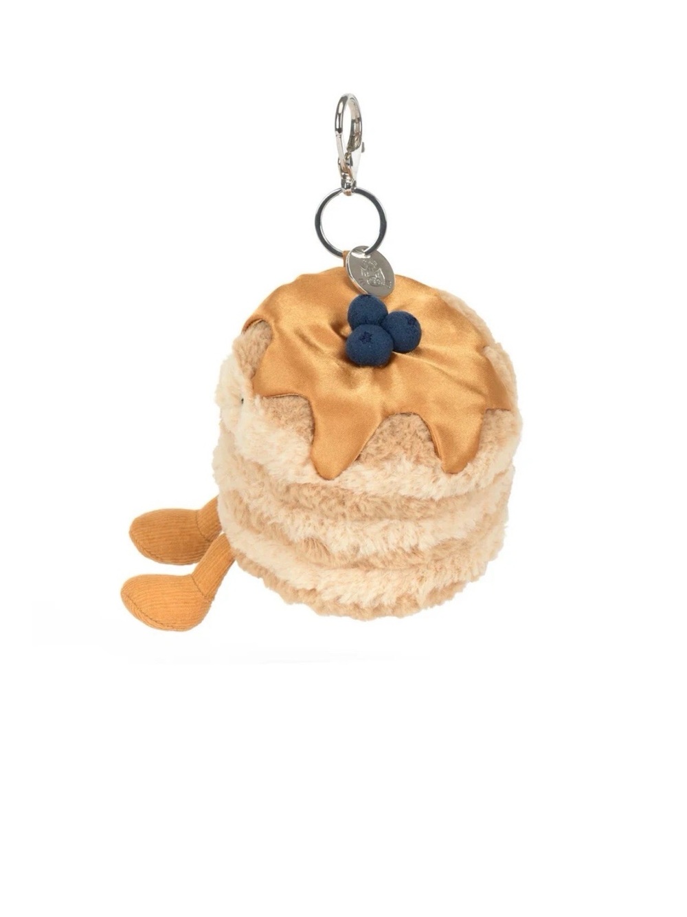 Jellycat Cream and Brown Pancake Plush Key & Card Holder with Blue Accent - Picture 4 of 8